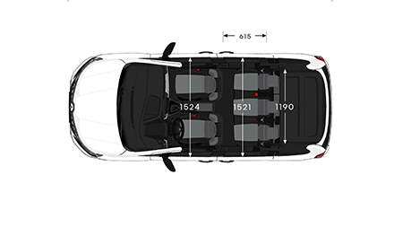 Renault Kangoo Family E-Tech - dimensioner uppifrån