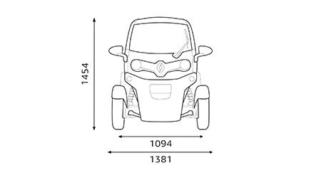 Renault Twizy E-Tech electric - dimensioner front