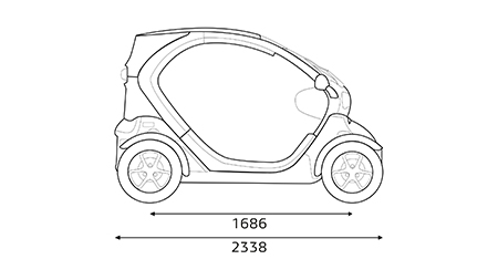 Renault Twizy E-Tech electric - dimensioner från sidan