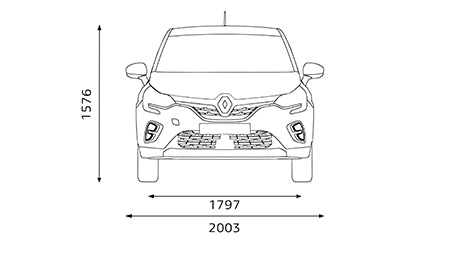 Renault Captur dimensioner front