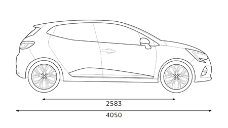 Clio dimensioner högersida