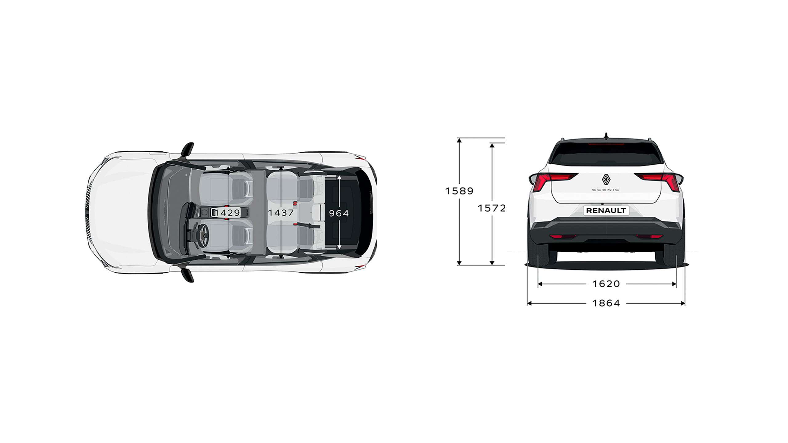 Renualt Scenic E-Tech 100% electric - dimensioner