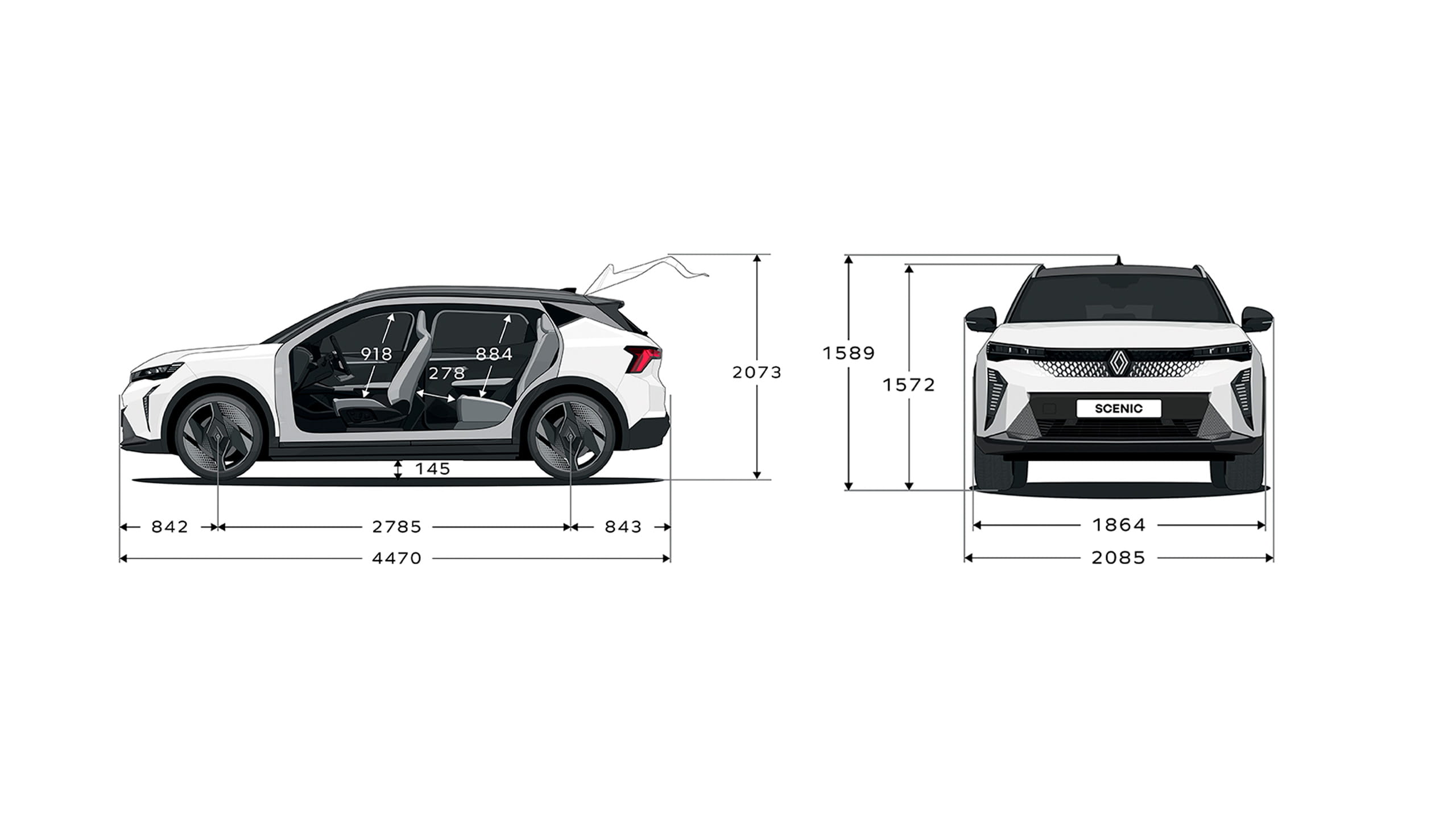 Renualt Scenic E-Tech 100% electric - dimensioner